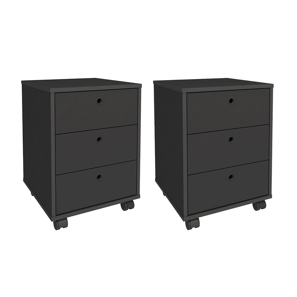 Conjunto de Gaveteiros Croydon Preto