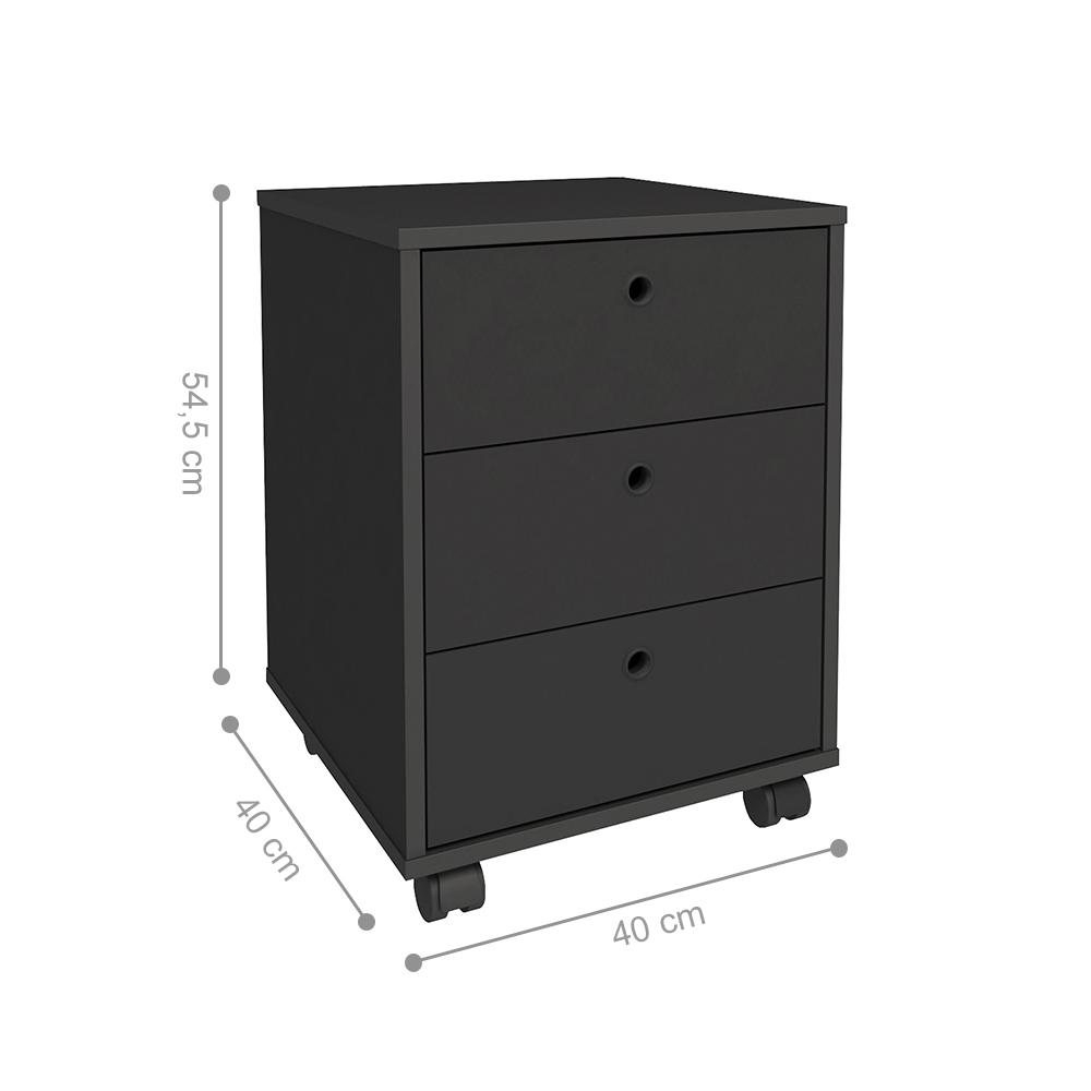 Conjunto de Gaveteiros Croydon Preto