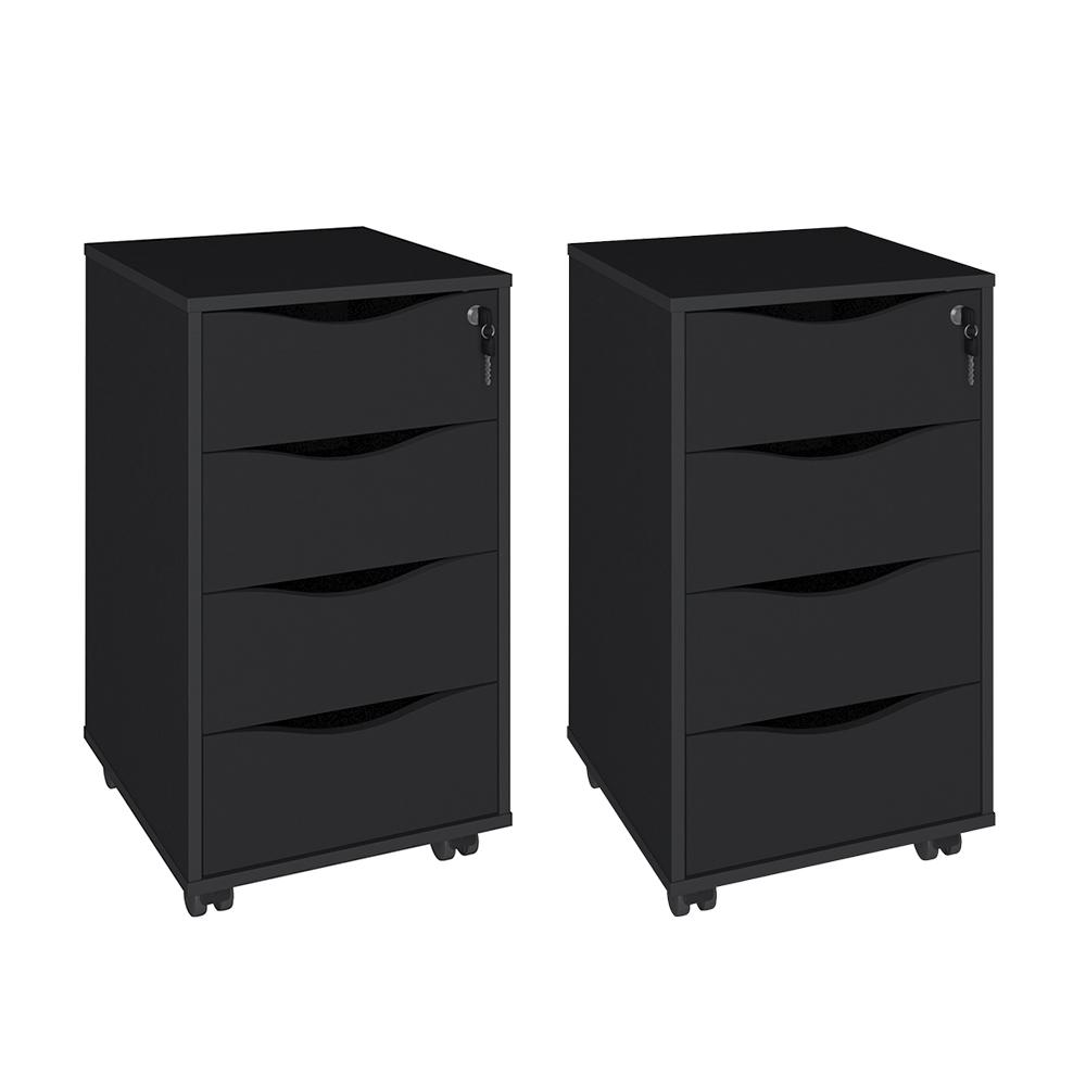 Conjunto de Gaveteiros Mansfield Preto