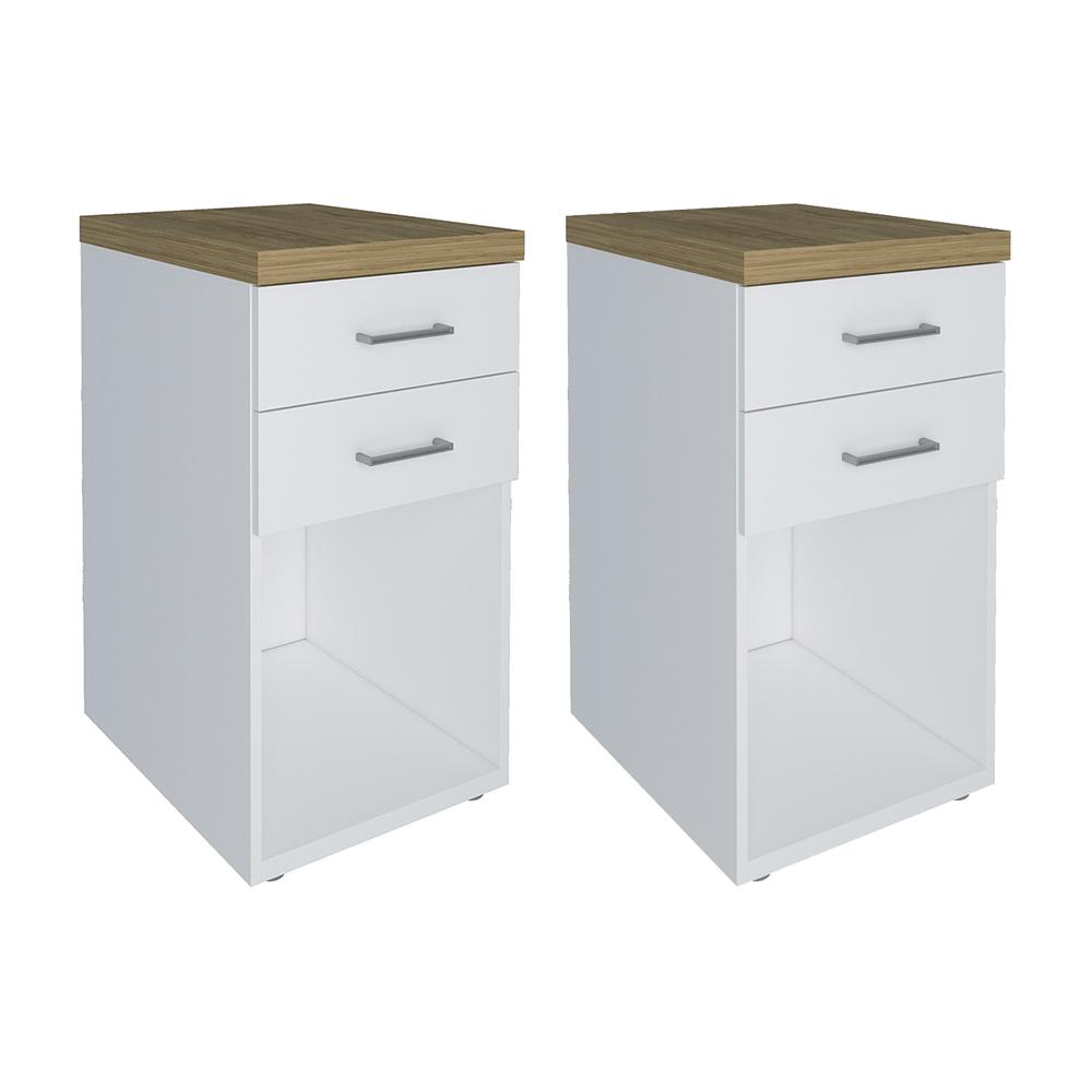 Conjunto de Gaveteiros York Olmo Branco