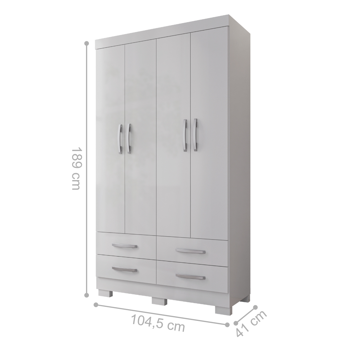 Conjunto de Guarda Roupa e Sapateira Coutos Branco