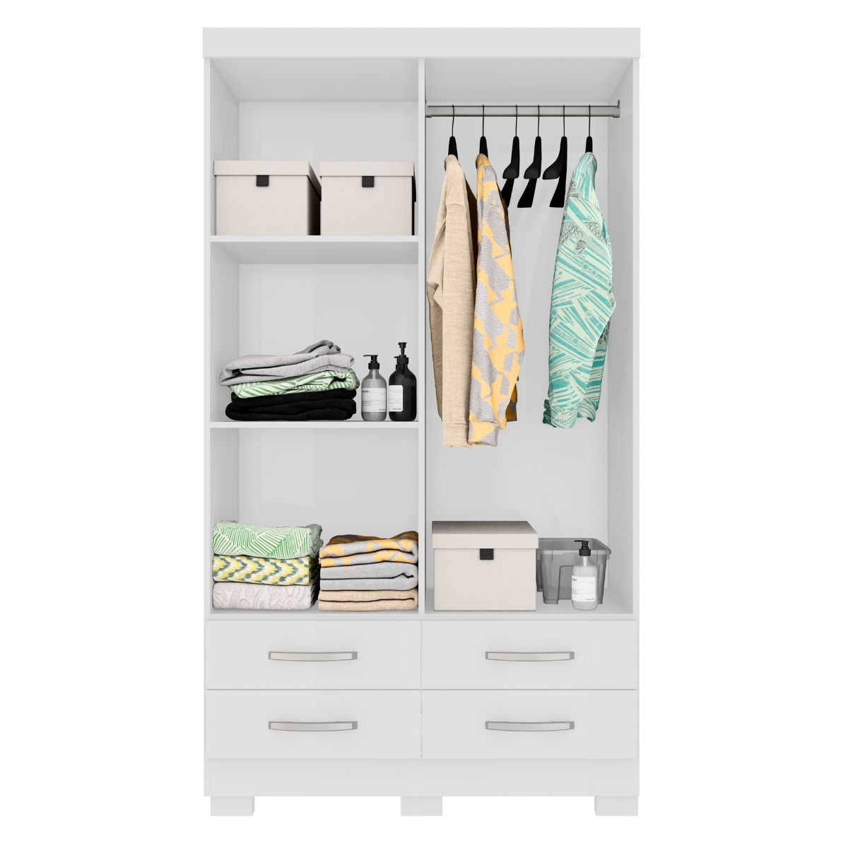 Conjunto de Guarda Roupa e Sapateira Coutos Branco
