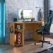 Conjunto de Mesa Gamer e Livreiro Paraná Freijó 