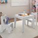 Conjunto de Mesa com 2 Cadeiras Goiania Branco Brilho