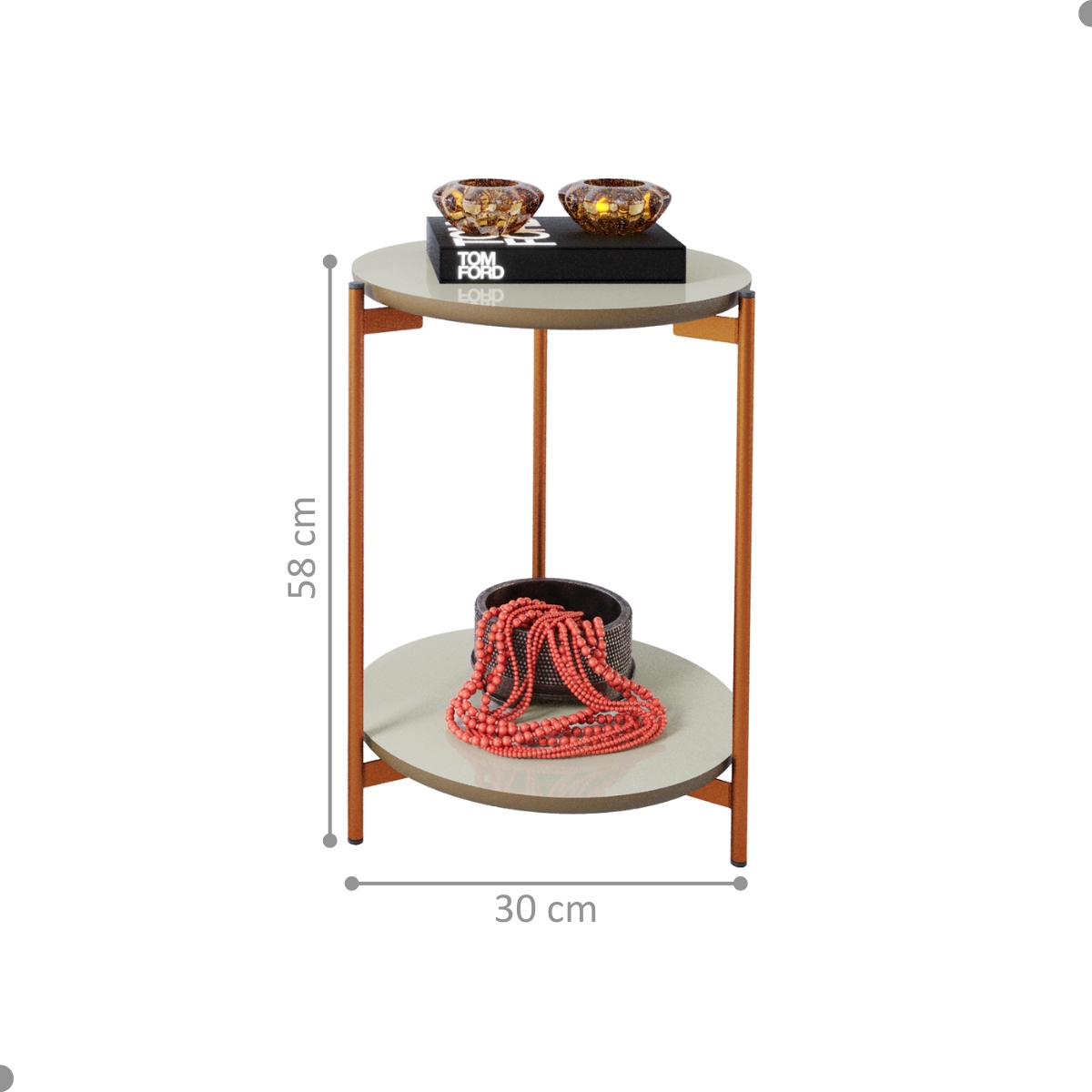 Conjunto de Mesa para Sala de Estar Cannes Off White Nature