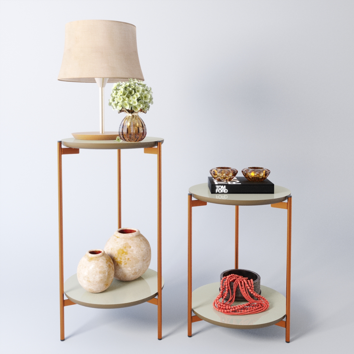 Conjunto de Mesa para Sala de Estar Cannes Off White Nature