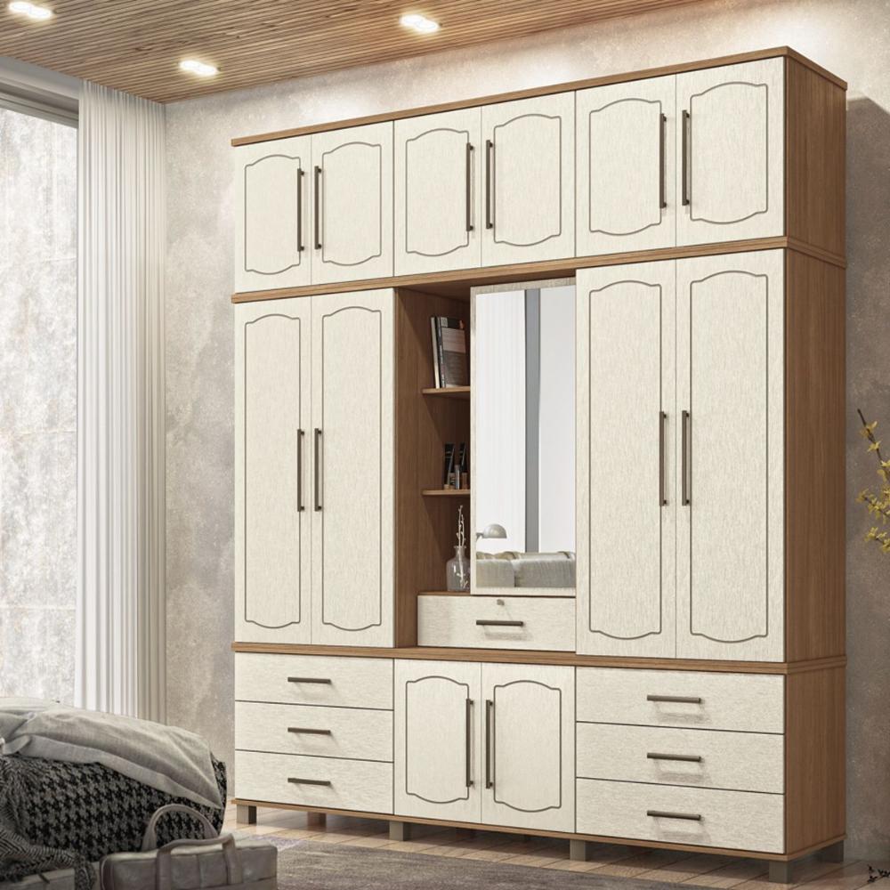 Conjunto de Quarto Diana com Espelho Jatoba Areia