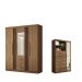 Conjunto de Quarto Jasmine com Espelho Jatoba