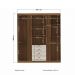 Conjunto de Quarto Jasmine com Espelho Jatoba Areia