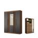 Conjunto de Quarto Jasmine com Espelho Jatoba Grafite