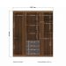 Conjunto de Quarto Jasmine com Espelho Jatoba Grafite