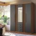 Conjunto de Quarto Jasmine com Espelho Jatoba Grafite