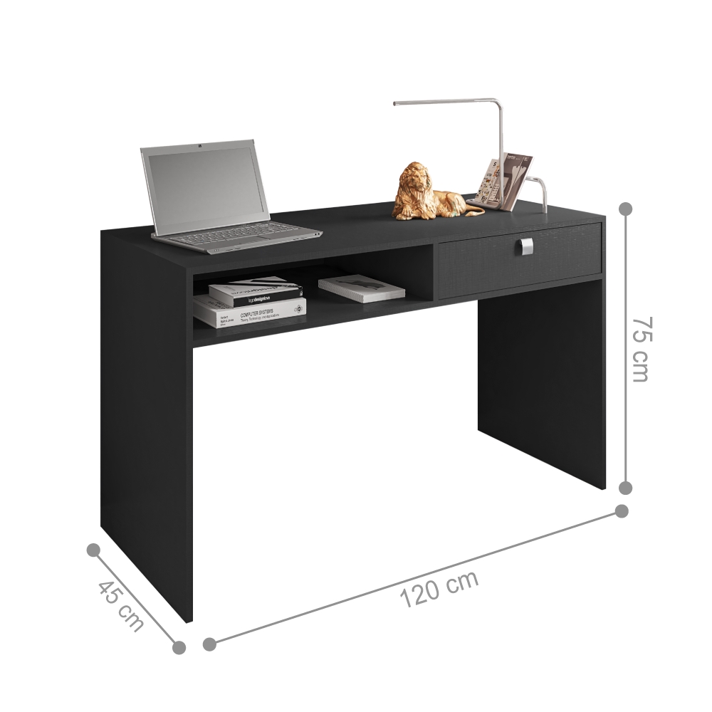 Conjunto para Escritório com Gaveteiro paralia Preto Branco