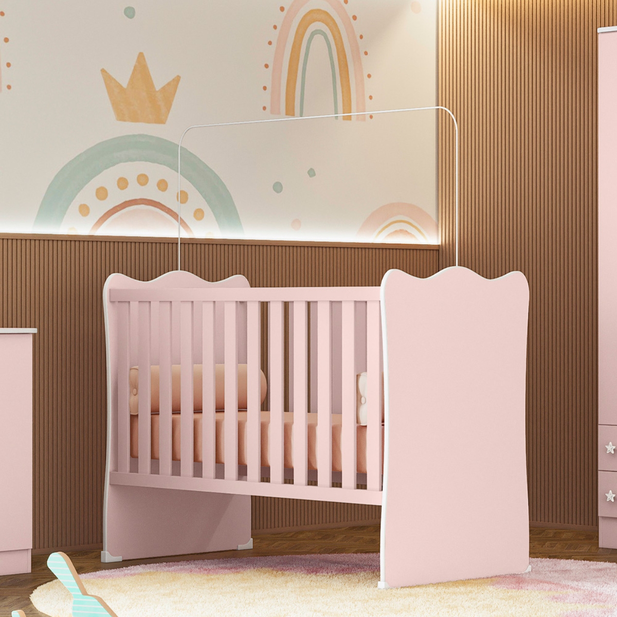 Conjunto para Quarto Infantil Brighton Rosa Acetinado