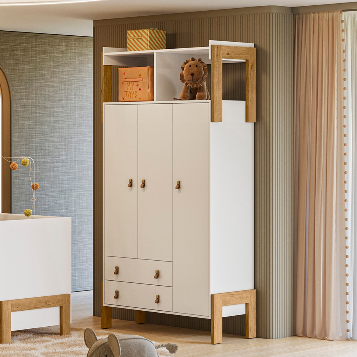Conjunto para Quarto Infantil Esquel Branco Acetinado