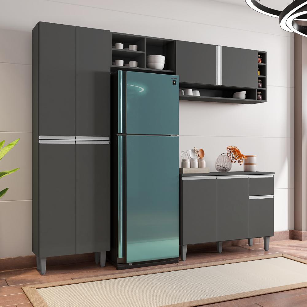 Cozinha Compacta Atlanta Cinza Fosco