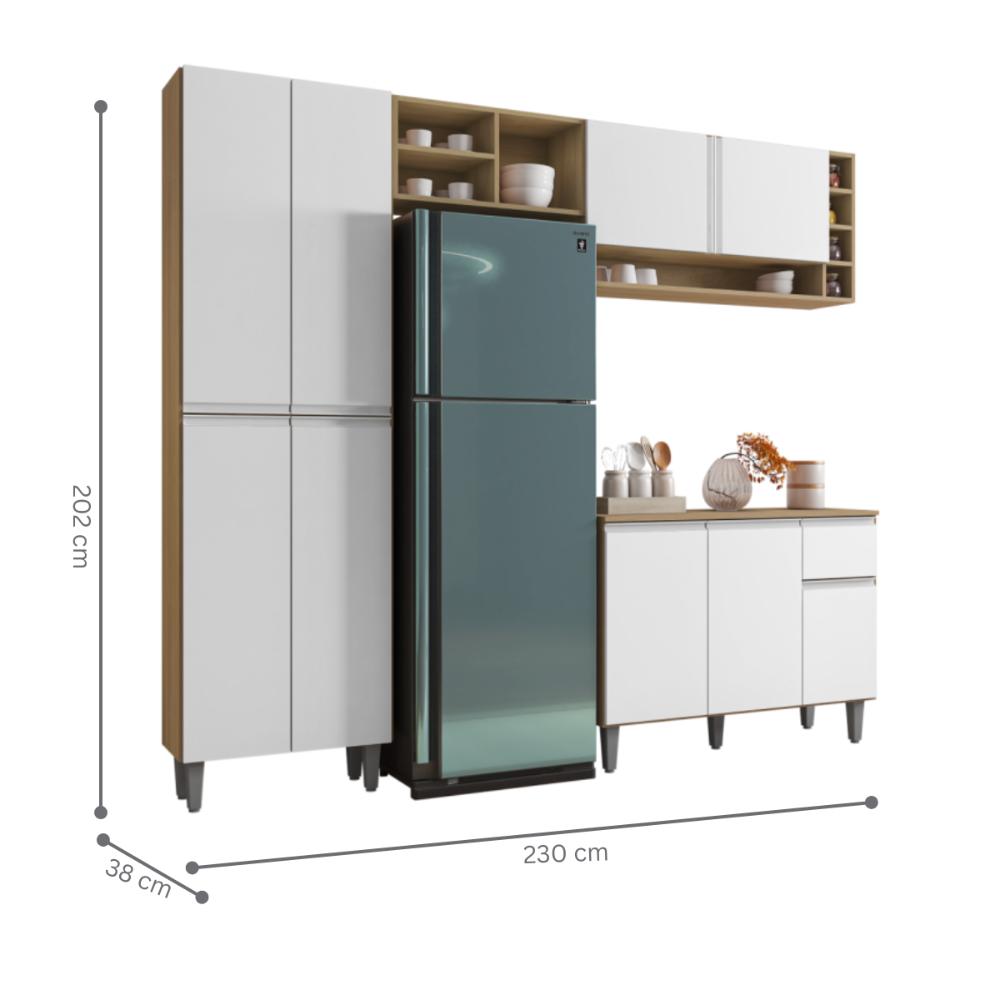 Cozinha Compacta Atlanta amendoa branco  