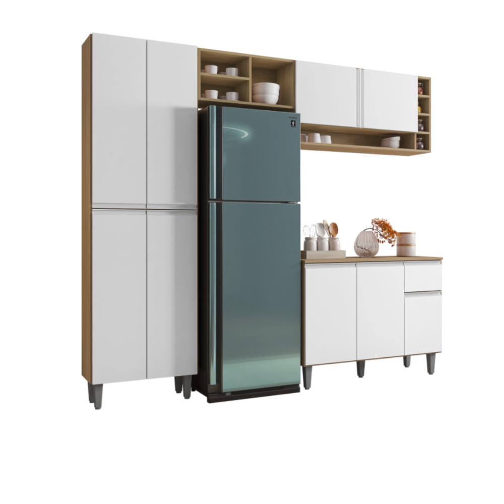 Cozinha Compacta Atlanta amendoa branco  