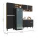 Cozinha Compacta Atlanta amendoa preto  