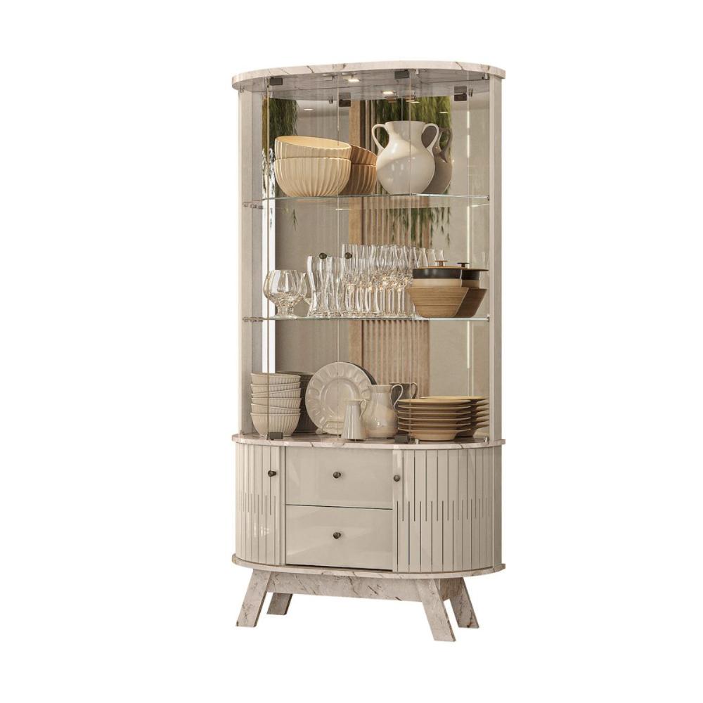Cristaleira 4 Portas Hennessy Calcata Off White