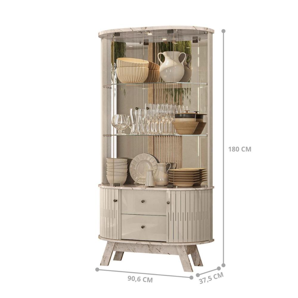 Cristaleira 4 Portas Hennessy Calcata Off White
