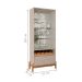 Cristaleira com Espelho 2 Portas London Off White Cedro