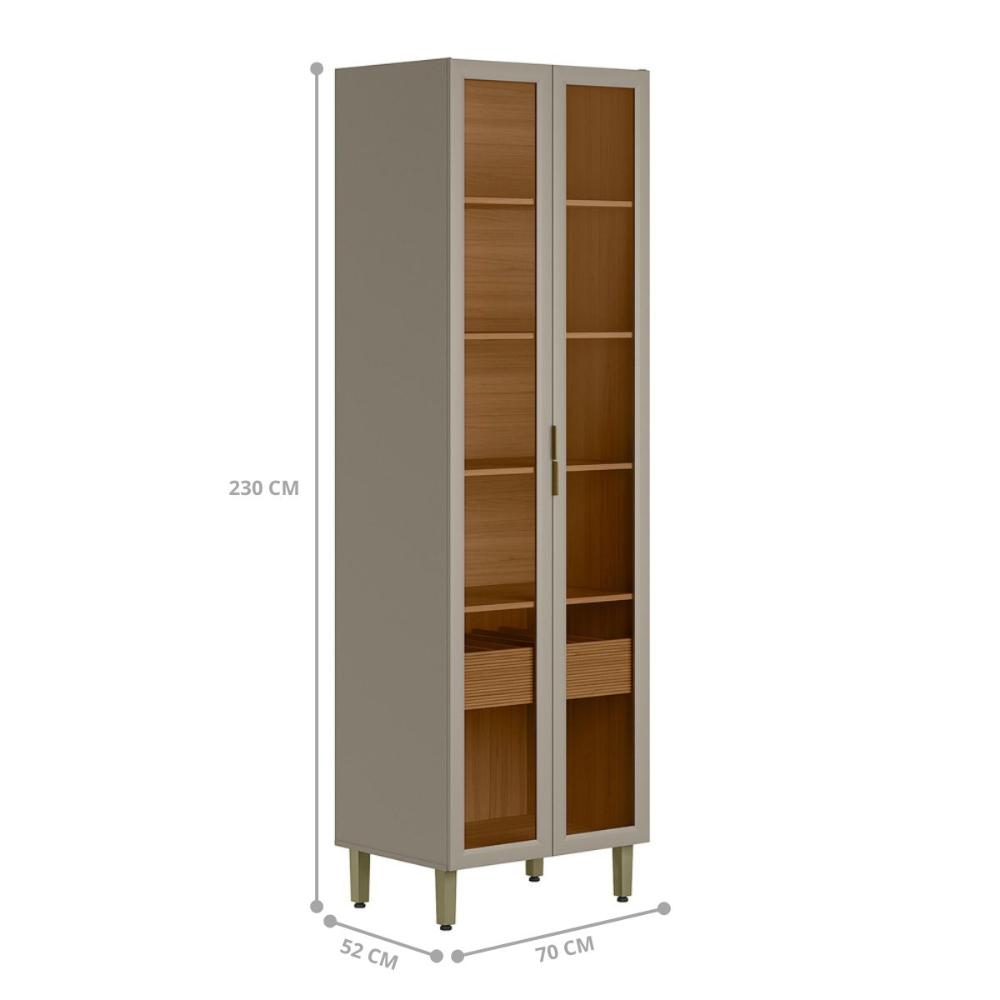 Cristaleiras 2 Portas Nice Jequitiba Gris