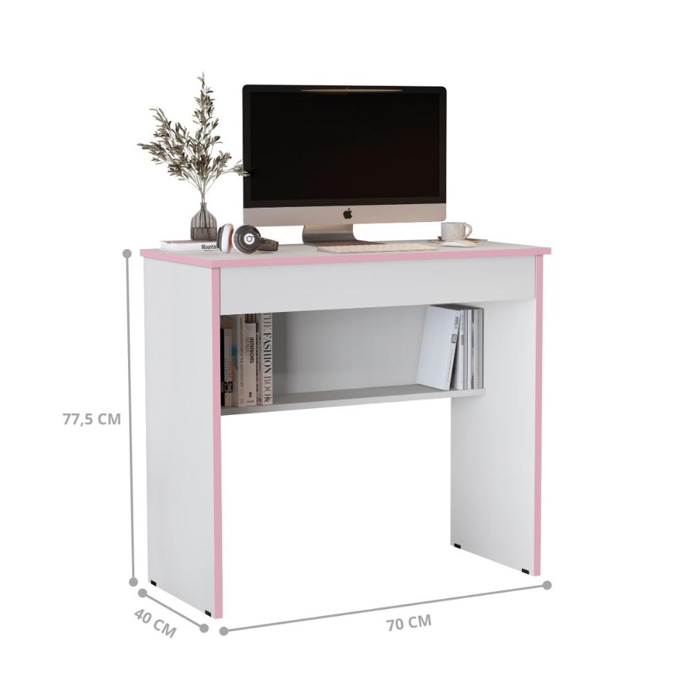 Escrivaninha 1 Gaveta Giovinazzo 2.0 Branco Rosa