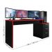 Escrivaninha Gamer Sandalus Preto Vermelho