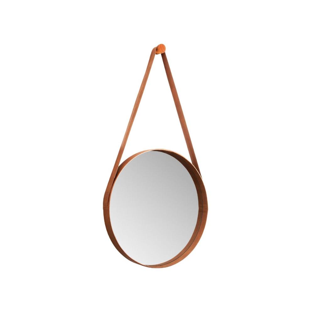 Espelho Orvalho 80 cm Com Alça Castanho