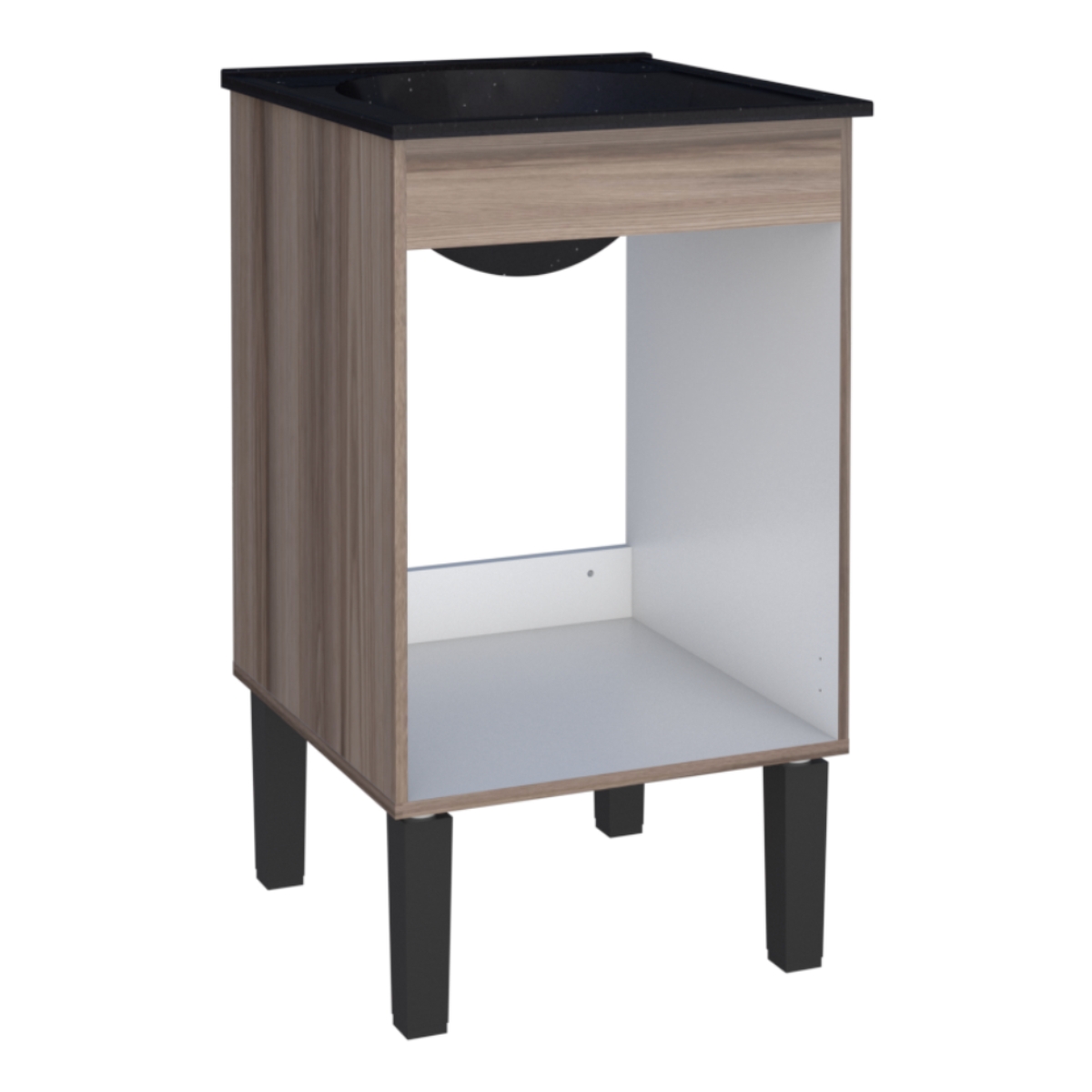 Gabinete com Tanque para Lavanderia Olinda Preto