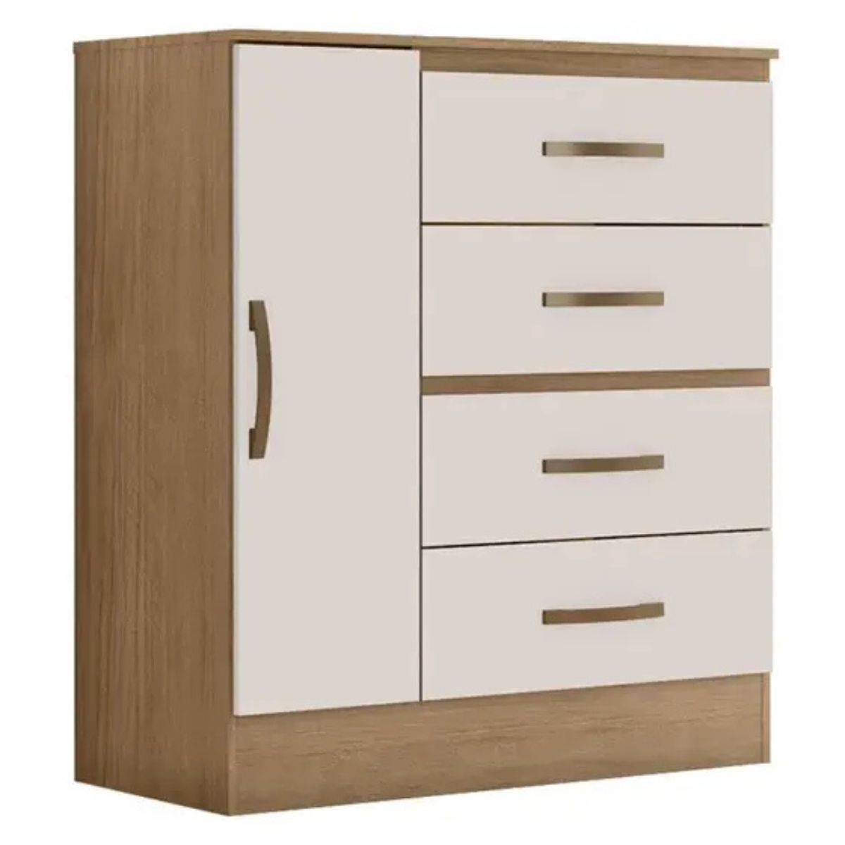 Gaveteiro Com 4 Gavetas 1 Porta Rancharia Nature Off White