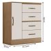 Gaveteiro Com 4 Gavetas 1 Porta Rancharia Nature Off White