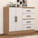 Gaveteiro Com 4 Gavetas 2 Porta Indiana Nature Off White