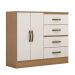 Gaveteiro Com 4 Gavetas 2 Porta Indiana Nature Off White