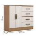 Gaveteiro Com 4 Gavetas 2 Porta Indiana Nature Off White