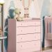 Gaveteiro Infantil com 4 Gavetas Bari Rosa Acetinado