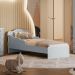 Gaveteiro e Mini Cama Infantil Edmonton Cinza Acetinado