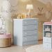 Gaveteiro e Mini Cama Infantil Edmonton Cinza Acetinado