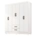 Guarada Roupa Casal com 6 Portas Guararapes Branco Brilho