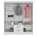 Guarada Roupa Casal com 6 Portas Guararapes Branco Brilho