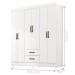 Guarada Roupa Casal com 6 Portas Guararapes Branco Brilho