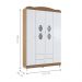 Guarda-Roupa 2 Gavetas Córdoba Branco Almendra