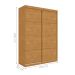 Guarda Roupa 2 Portas e 3 Gavetas Kassel Naturalle 