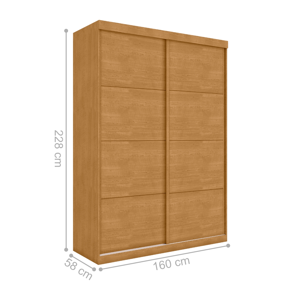 Guarda Roupa 2 Portas e 3 Gavetas Kassel Naturalle 