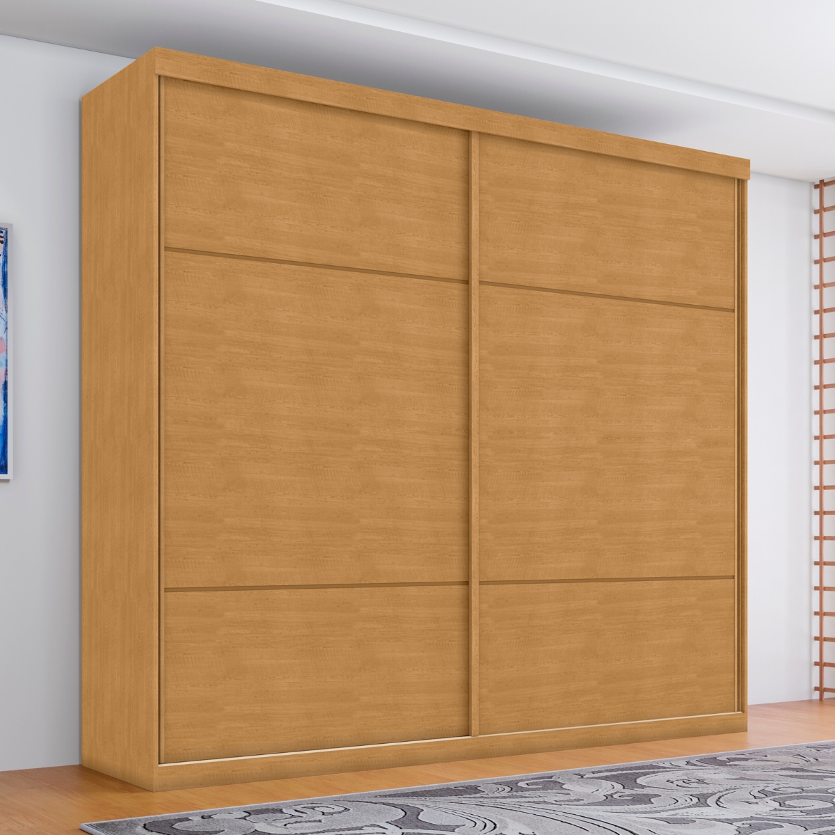 Guarda Roupa 2 Portas e 4 Gavetas Quatis Naturalle