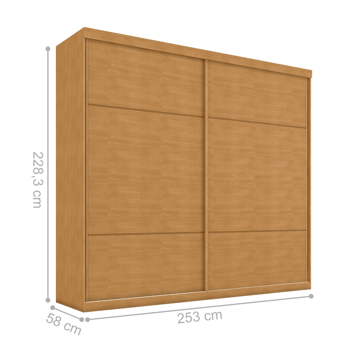 Guarda Roupa 2 Portas e 4 Gavetas Quatis Naturalle