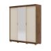 Guarda Roupa 3 Portas Correr Espelho Etiópia Branco Camarim