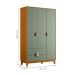 Guarda Roupa 3 Portas Tapira  Cinamomo Sálvia