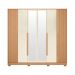 Guarda Roupa 4 Gavetas Espelho Lui  Freijo Off White